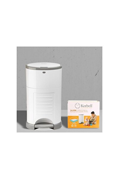 Korbell Bebek Bezi Çöp Kovası Sistemi +495 Adet Bez Kapasiteli Çöp Poşeti