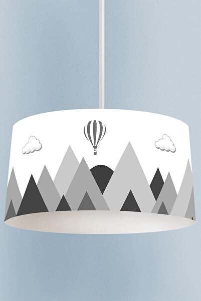 Talia Home Gri Arka Planlı Dağ Desenli Çocuk Ve Bebek Odası Sarkıt Avize Tlav...