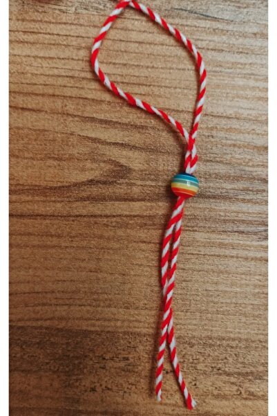 ZUV Marteniçka Bileklik Halhal Orijinal Pamuk Ip 10'lu Gökkuşağı Boncuk Model...