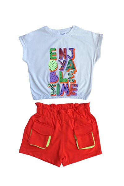 LİTTLE TORTOİSE Неоновий комплект шортів для дівчаток - з кишенями