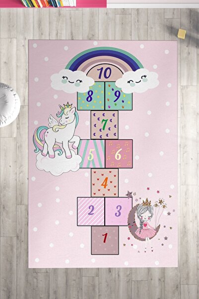 Talia Home Unicorn'lu Prenses'li Desenli Çocuk Ve Bebek Odası Halısı Tlah-281