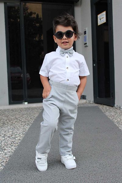 Z KİDS Gray Bow Tie Suit