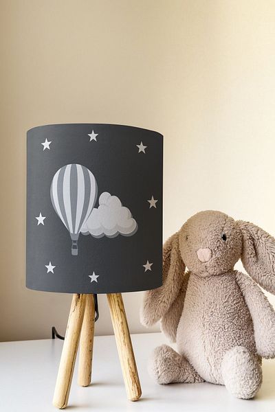 Talia Home Gray Balloon Children's Room - Lampshade Table Lamp Tlab-103