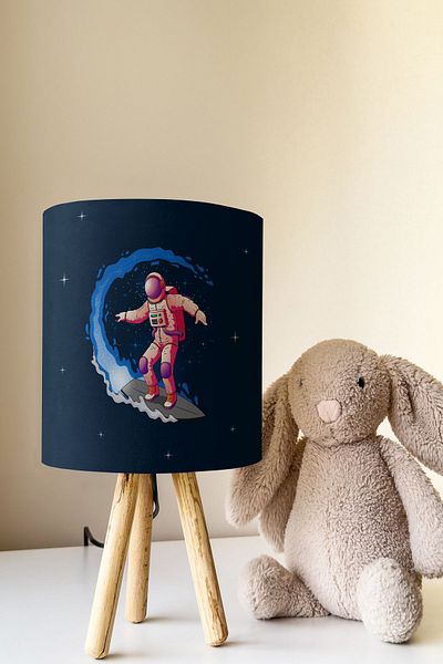Talia Home Space Astronaut Patterned Children's Room - Lampshade Table Lamp Tlab-232