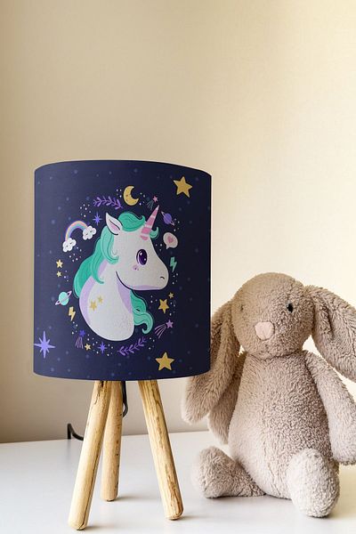 Talia Home Unicorn Kids Room Lampshade Table Lamp Tlab-066