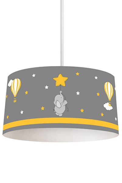 Gray Balloon Elephant Patterned Children And Baby Room Pendant Tlav-298