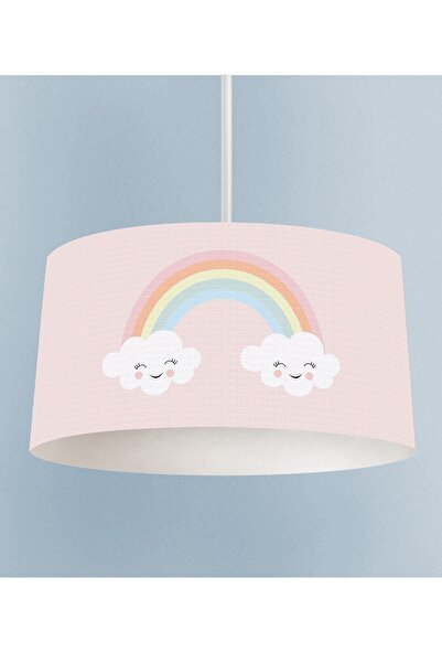 Talia Home Gökkuşağı Ve Sevimli Bulut Desenli Çocuk Odası Sarkıt Avize