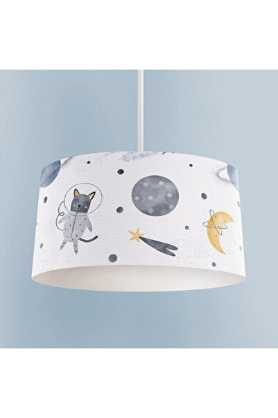Talia Home Astronot Kedi Uzay Desenli Çocuk ve Bebek Odası Sarkıt Avize TLAV-310