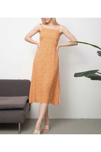 Planet Prestige Rochie de vară cu flori portocalii