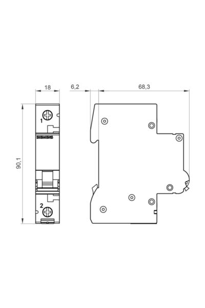 Siemens 5sl6125-6 Otomatik Sigorta 25a B Tipi 1faz 6ka