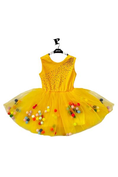 By Piera 09287 Model Rochie Copii cu Pompon