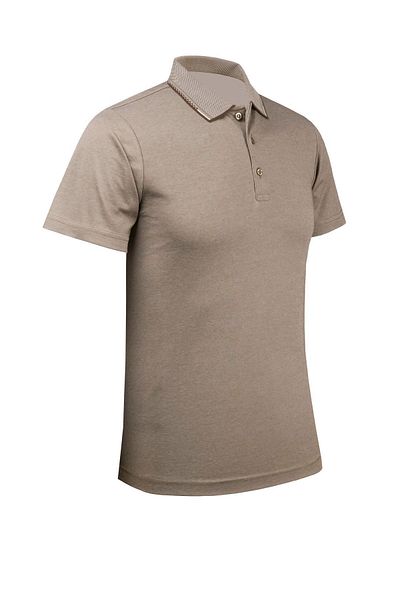 Çizgi Triko Ανδρικό μπλουζάκι Polo Neck - Κανονική εφαρμογή και λεπτομέρεια με κουμπιά