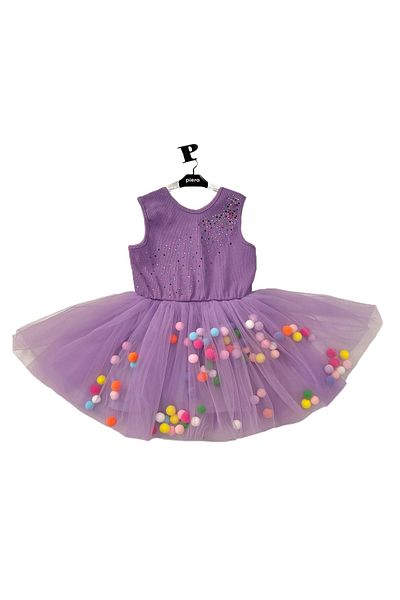 By Piera 09287 Model Rochie Copii cu Pompon