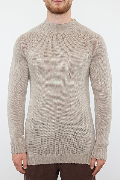 Trendyol Collection Stone Slim Slim Fit Half Turtleneck απλό πουλόβερ πουλόβερ TMNAW25KZ00002