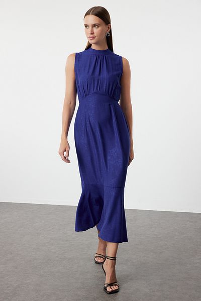 Trendyol Collection Rochie A-line Saks Jacquard Maxi - TWOSS24EL00989