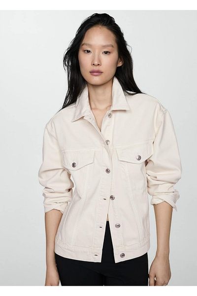MANGO Woman Oversize džínsový kabát