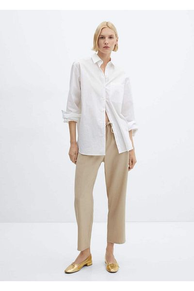 MANGO Woman Tie-dyed straight-cut trousers
