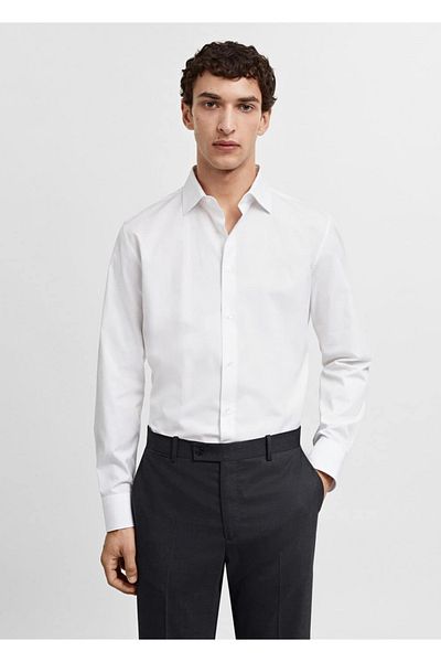 MANGO Man Bavlněná popelínová košile slim Fit