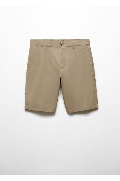 MANGO Man Dar Kesim Chino Pamuklu Bermuda Şort