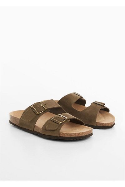 MANGO Man Buckle Nubuck Sandals