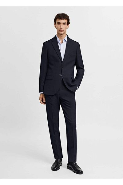 MANGO Man Cămașă slim din poplin de bumbac
