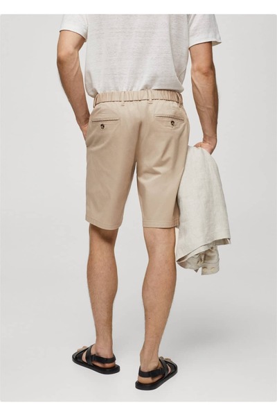 MANGO Man Dar Kesim Chino Pamuklu Bermuda Şort