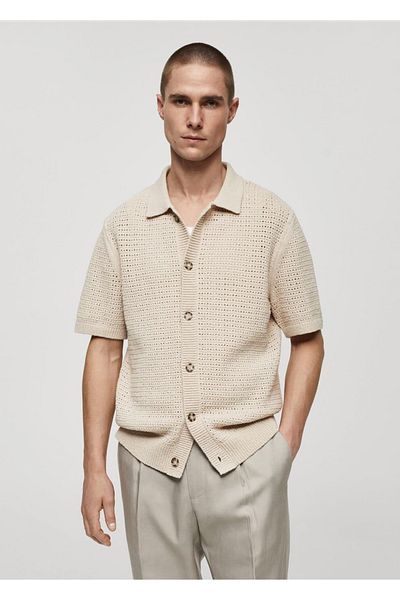 MANGO Man Tricou polo pe nasturi