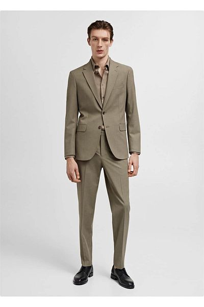 MANGO Man Slim Fit Stretch Fabric Fabric Trousers