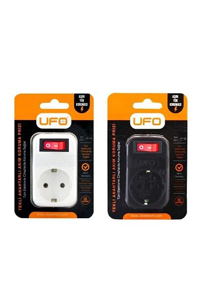 UFO Current Protected Single Switch Socket Black