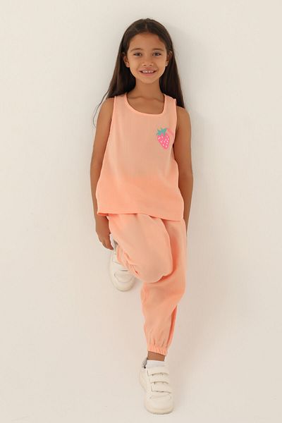 Rolypoly Girl's Salmon Pajama Set