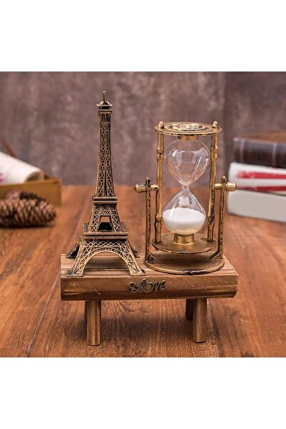 Genel Markalar Retro Eyfel Kulesi Ve Kum Saati, Dekor, 20x14