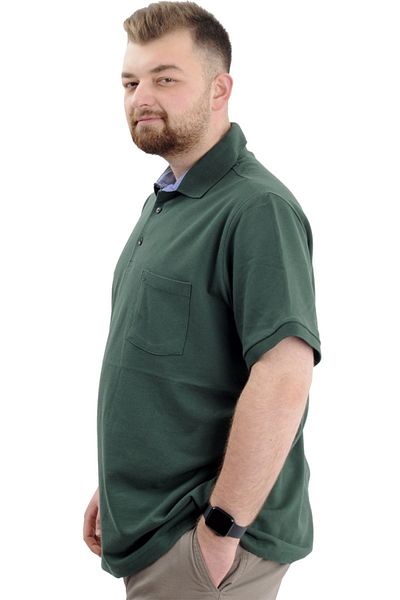 ModeXL Mode Xl Oversize Ανδρικό T-shirt Polo Neck Pocket Classic Pike 20552 Nefti