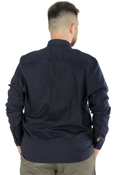 ModeXL Mode Xl Large Size Men's Linen Pocket Shirt 20386 Navy Blue