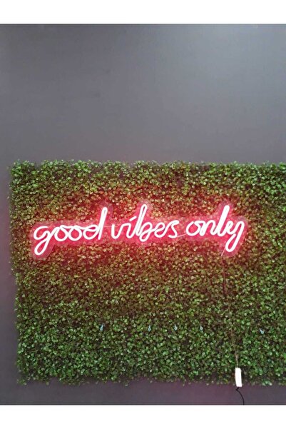 HYL Neon Led Işıklı Good Vibes Only Yazısı Gece Lambası Ve Dekoratif Aksesuar...