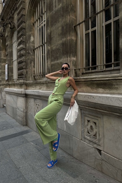 Eka Γυναικείο Σετ Πράσινο Γιλέκο και Παντελόνι - 0999-10042