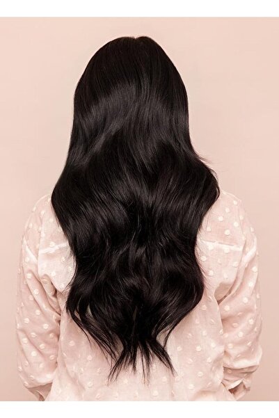 CESLİFE Siyah Yarım Ay +2 Yan Çıt Çıt Set - Gerçek Saç Görünümlü 1. Kalite Is...