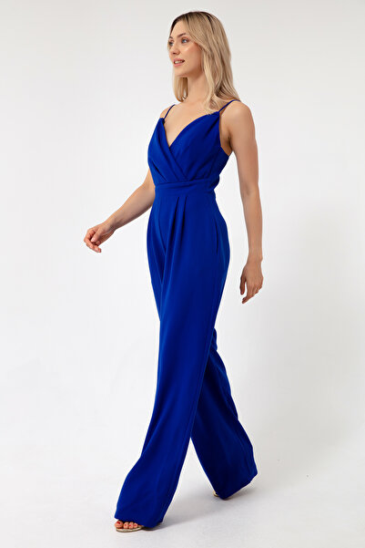 Lafaba Dámská kombinéza večerních šatů s dvojitým límcem a tenkým popruhem