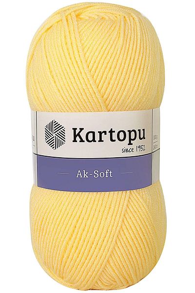 Kartopu Κίτρινο Πλεκτό Χειρός Aksoft - Κλωστή Light K309