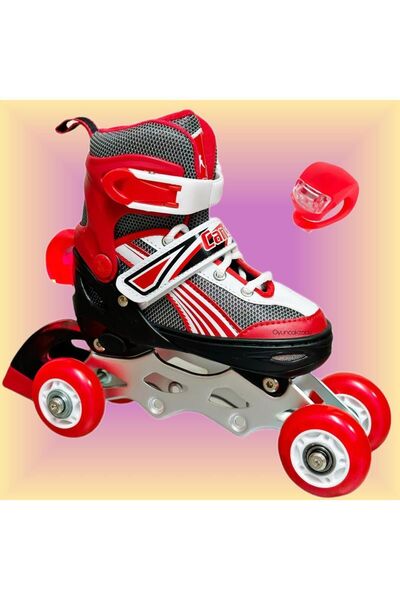 Depomiks Avm Skates Adjustable 2+1+1 Illuminated Metal Body With Training Skating Bag Rear Stop Light