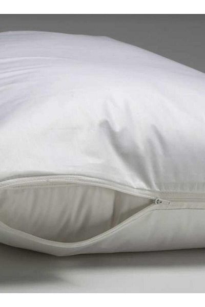 TOLGACEYİZ 50x70 100% Cotton Pillow Protective Case Zippered White 6 Pieces