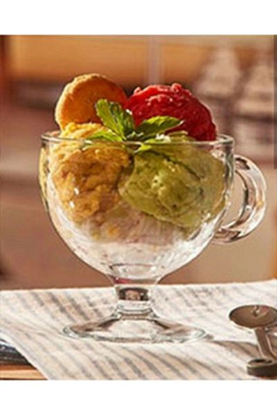 Paşabahçe وعاء ايس كريم زجاج مع مقبض فاريو 6 قطع - 55182