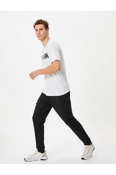 Koton Jogger Sweatpants with Stitching Detail, Lace at Waist and Pocket