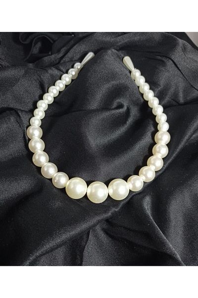 ESENAY Woman White Pregnant Postpartum Big Pearl Crown