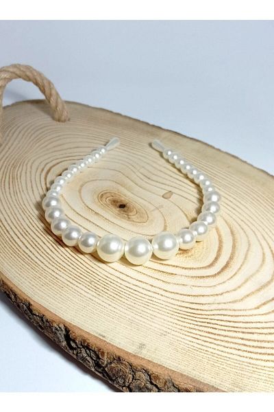 ESENAY Woman White Pregnant Postpartum Big Pearl Crown