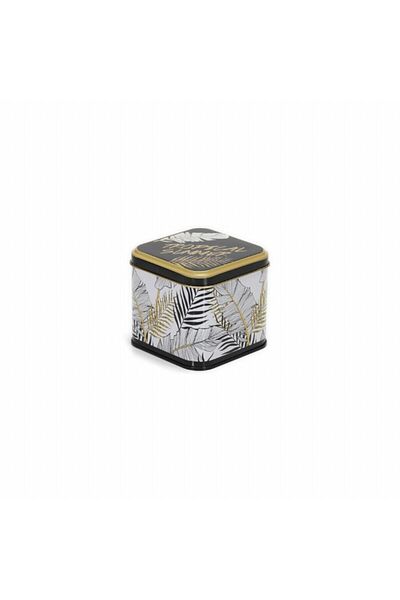 EVLE Ef014-q4 Sn_tropical Summer Patterned Square Metal Storage Container 9x9 Cm