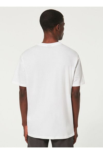 Oakley Λευκό και μαύρο ανδρικό μπλουζάκι - Crew Neck, Printed, O Bark 2.0 Foa 402167