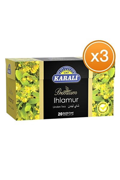 Karali Çay Bardak Poşet Bitki Çayı Ihlamur 20'li X 3 Adet