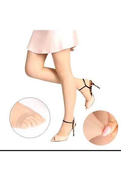 Dark SKIN COLOR THIN PANTYSOCKS WITH OPEN TOES