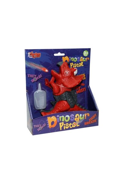 Vardem Toy Dinosaur Gun with Lights and Sounds - Steam Spraying Steaming Roaring Red Dinosaur Gun