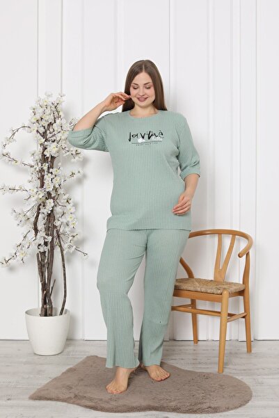 FAMES PİJAMA Plus Size Εποχιακό Σετ Πιτζάμες Άνετο